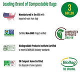 BioBag (USA), The Original Compostable Bag, 3 Gallon, 100 Total Count, 100% Certified Food Scrap Bags, Kitchen Compost Bin Compatible