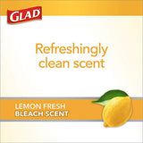 Glad Medium Drawstring Trash Bag with Clorox, 8 Gal, Lemon Fresh Bleach 80 Ct (Package May Vary)