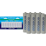 Panasonic BK-3MCCA12FA eneloop AA 2100 Cycle Ni-MH Pre-Charged Rechargeable Batteries, 12 Pack & 70-ZP2A-6D26 AAA 4th generation NiMH Pre-Charged Rechargeable 2100 Cycles Battery with Holder Pack of 8