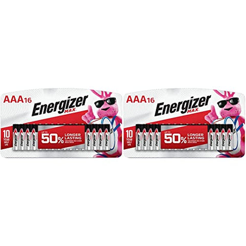 Energizer AAA Batteries, Max Triple A Alkaline, 16 Count (Pack of 2)