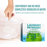 Eco Friendly Laundry Detergent Sheets (100 sheets 200 loads) - Plant based Free and Clear Strips for HE machine, travel, home clothes washing (Fresh Linen)