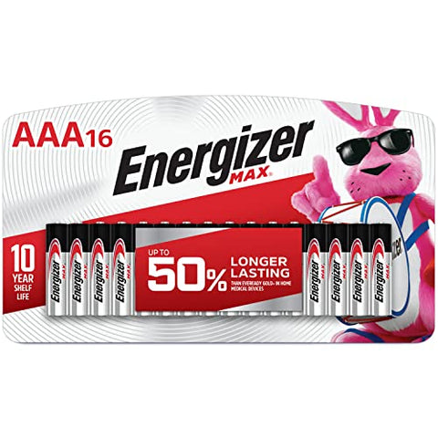 Energizer AAA Batteries, Max Triple A Alkaline, 16 Count (Pack of 2)