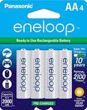 Panasonic Eneloop Battery Charger w/ 4 NiMH AA Eneloop Rechargeable Batteries & 4 NiMh AA batteries 1.2V Rechargeable