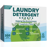 Eco Friendly Laundry Detergent Sheets (100 sheets 200 loads) - Plant based Free and Clear Strips for HE machine, travel, home clothes washing (Fresh Linen)