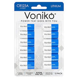 Voniko CR123A Lithium Batteries (12-Pack) – Photo Non-Rechargeable Lithium Battery –3 Volt 123 Battery Lithium 10 Years Shelf Life