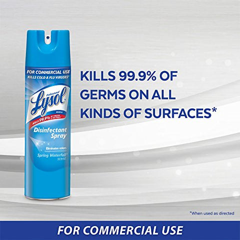 Lysol Professional Disinfectant Spray, Spring Waterfall, 19 Ounce (Pack of 12)